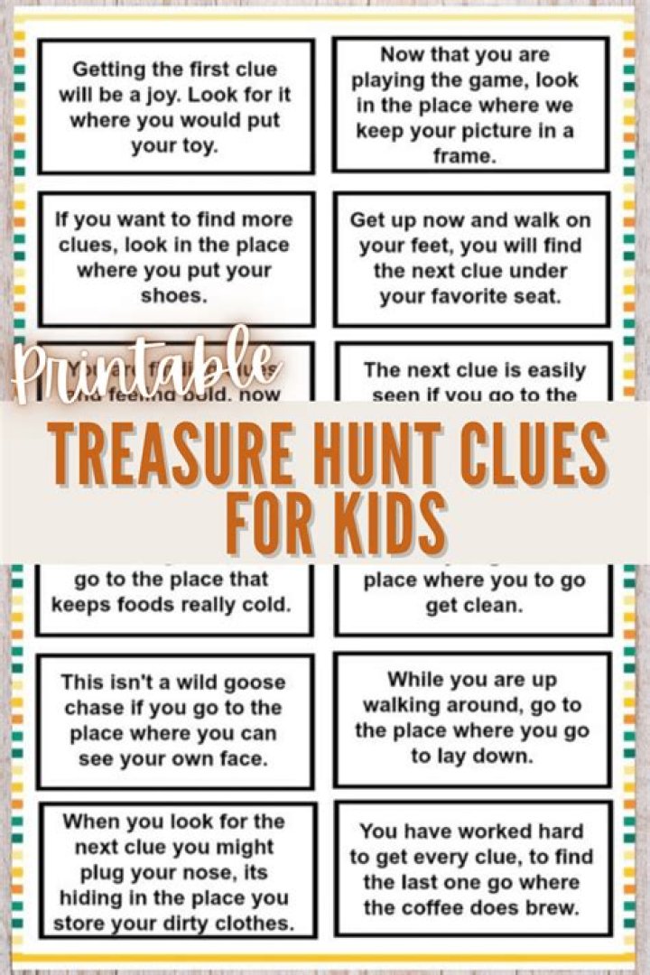 54 Fun Clues For Kids To Find in 2024