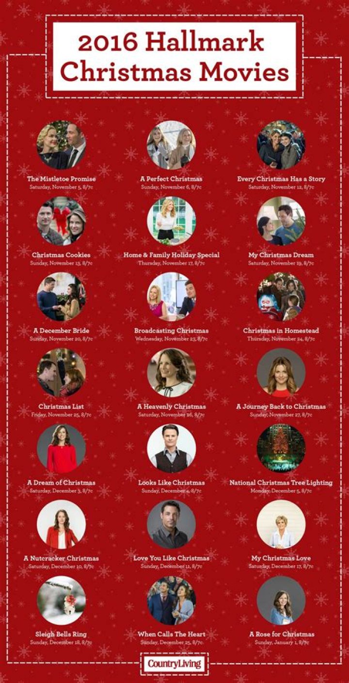 Hallmark Christmas Movie Schedule 2016