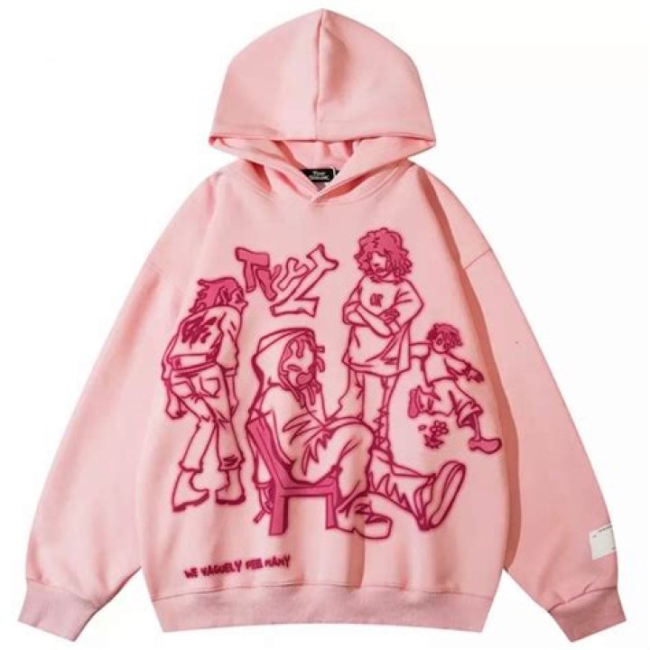 Men's Gradient Line Graphic Hoodie | Pink