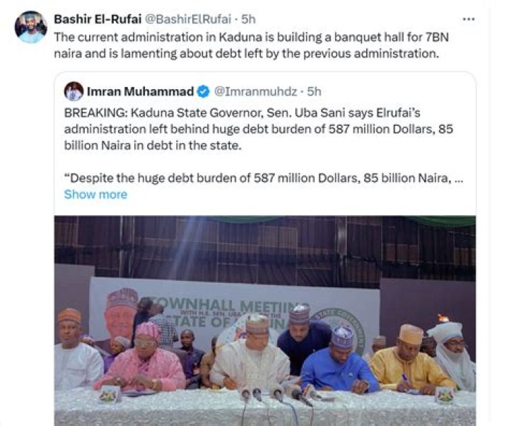"Na Samu Bashin $587m, N85bn", Uba Sani Ya Tona Yadda El-Rufai Ya Bar Kaduna
