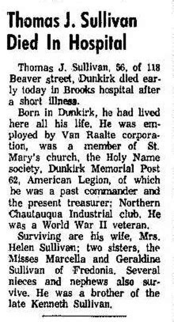 Thomas J Sullivan Obituary: What Happened To Thomas?